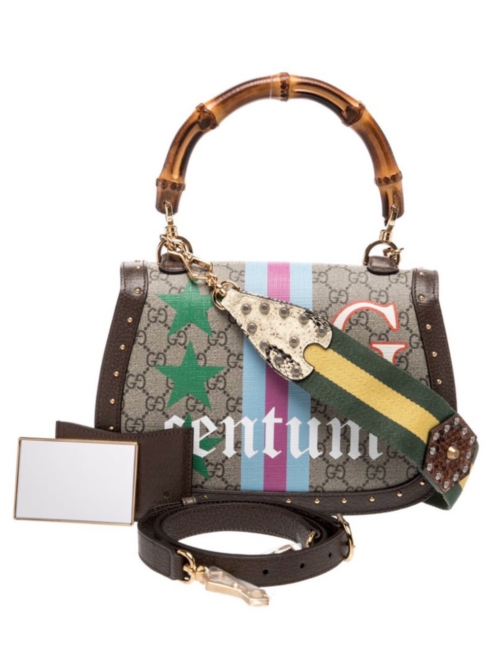 ✨🛍️ Gucci GG Supreme Centum Bamboo 1947 Top Handle Bag Medium - Picture 3 of 9